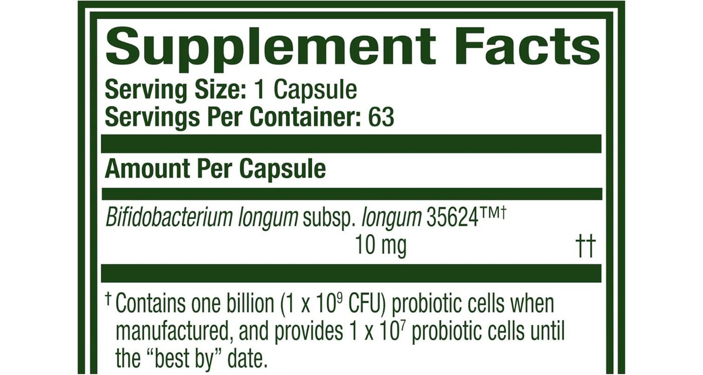 Supplement Facts panel of Align Probiotic Pro Formula, captured 2026-09-27